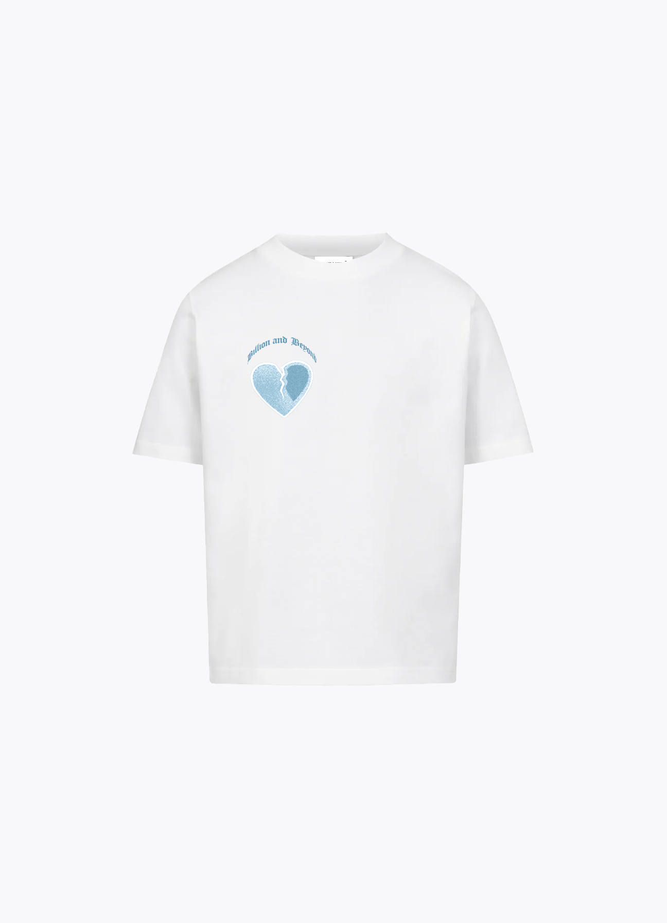 T-Shirt „Crack Heart“ in Weiß/Babyblau