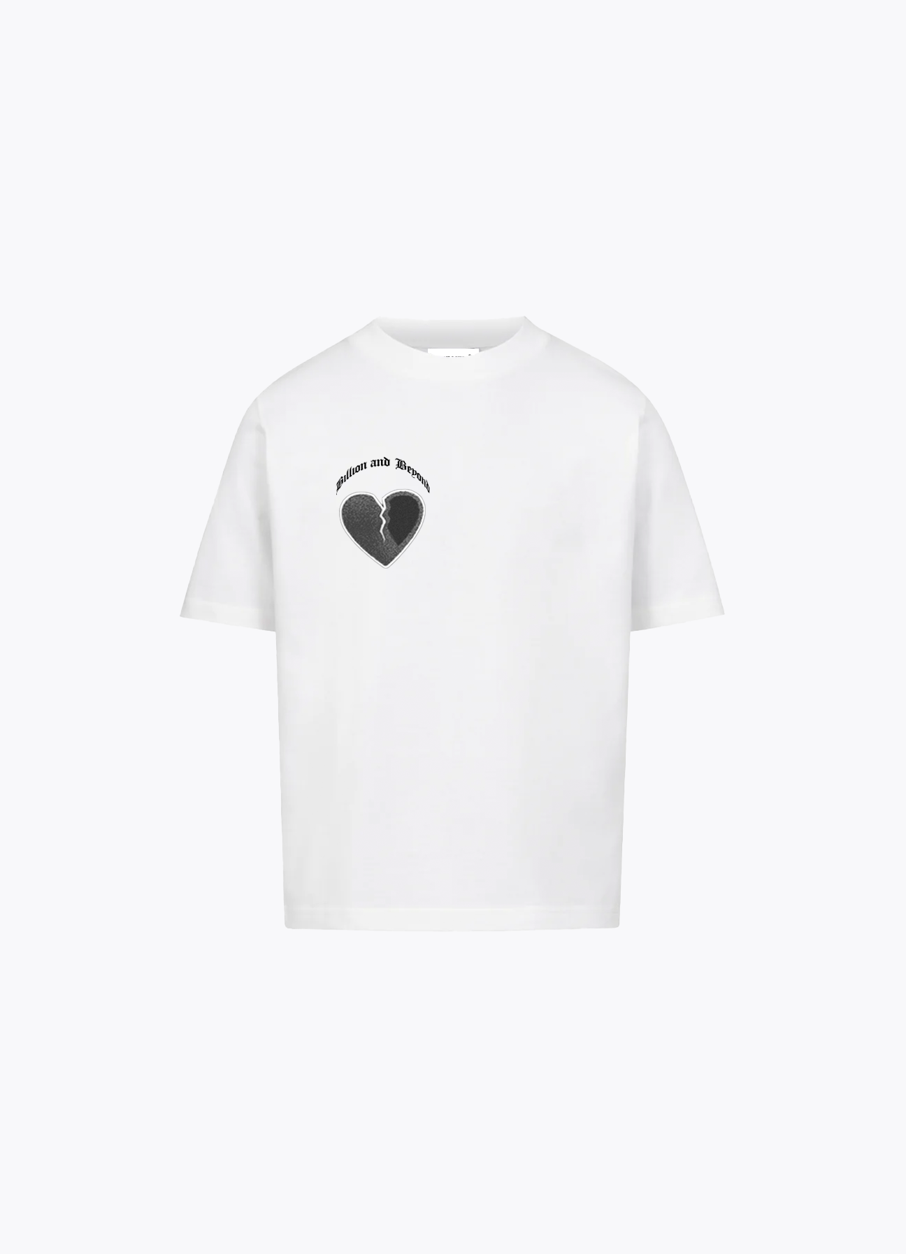 CRACK HEART T-Shirt WEISS/DUNKELGRAU