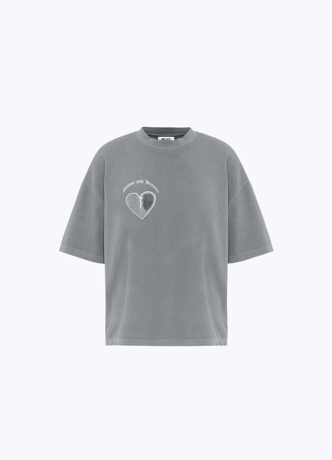CRACK HEART T-Shirt GRAU