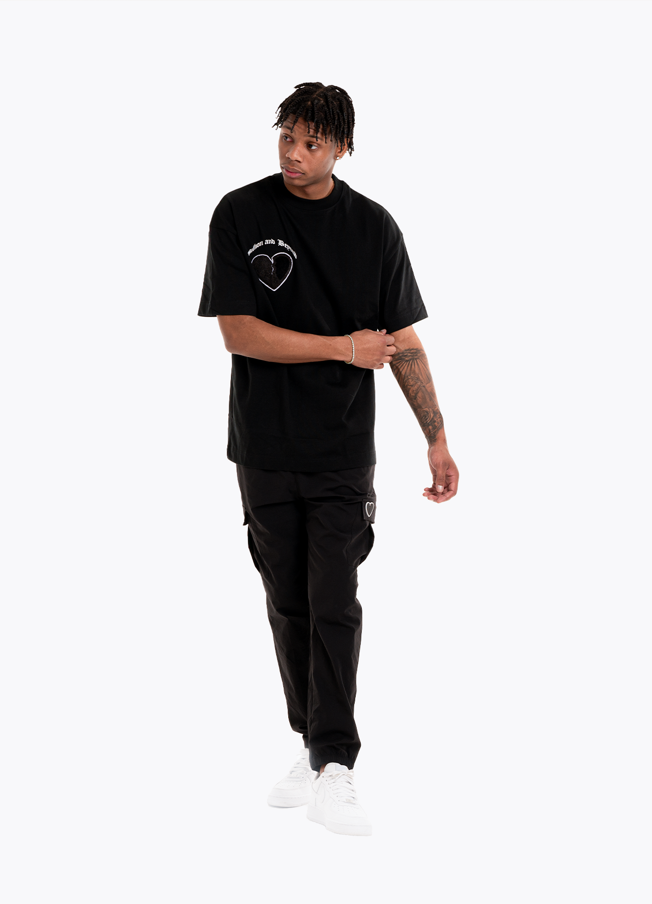 CRACK HEART TEE BLACK